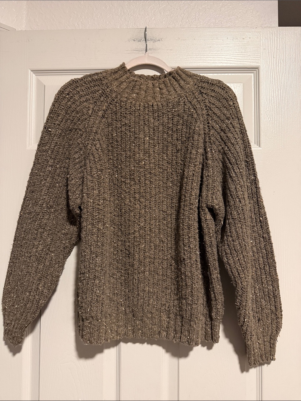 Banana Republic Women Ribbed Crewneck Sweater - Olive Brown